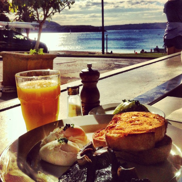 Breakfast with a view at Awaba Cafe. 