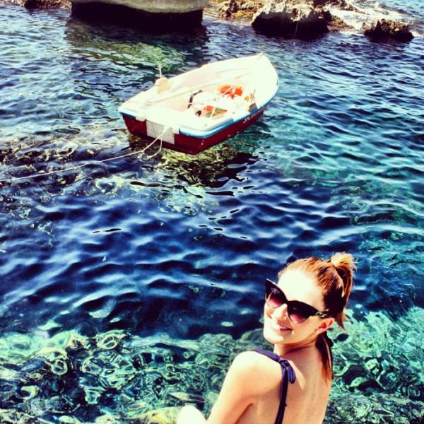 Taking a dip at La Fontelina, Capri.