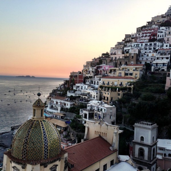 The view of Positano from Le Sirenuse, Champagne & Oyster Bar.