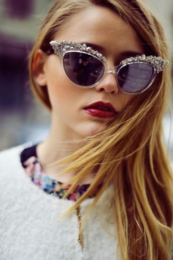 embellished cat eye sunglasses