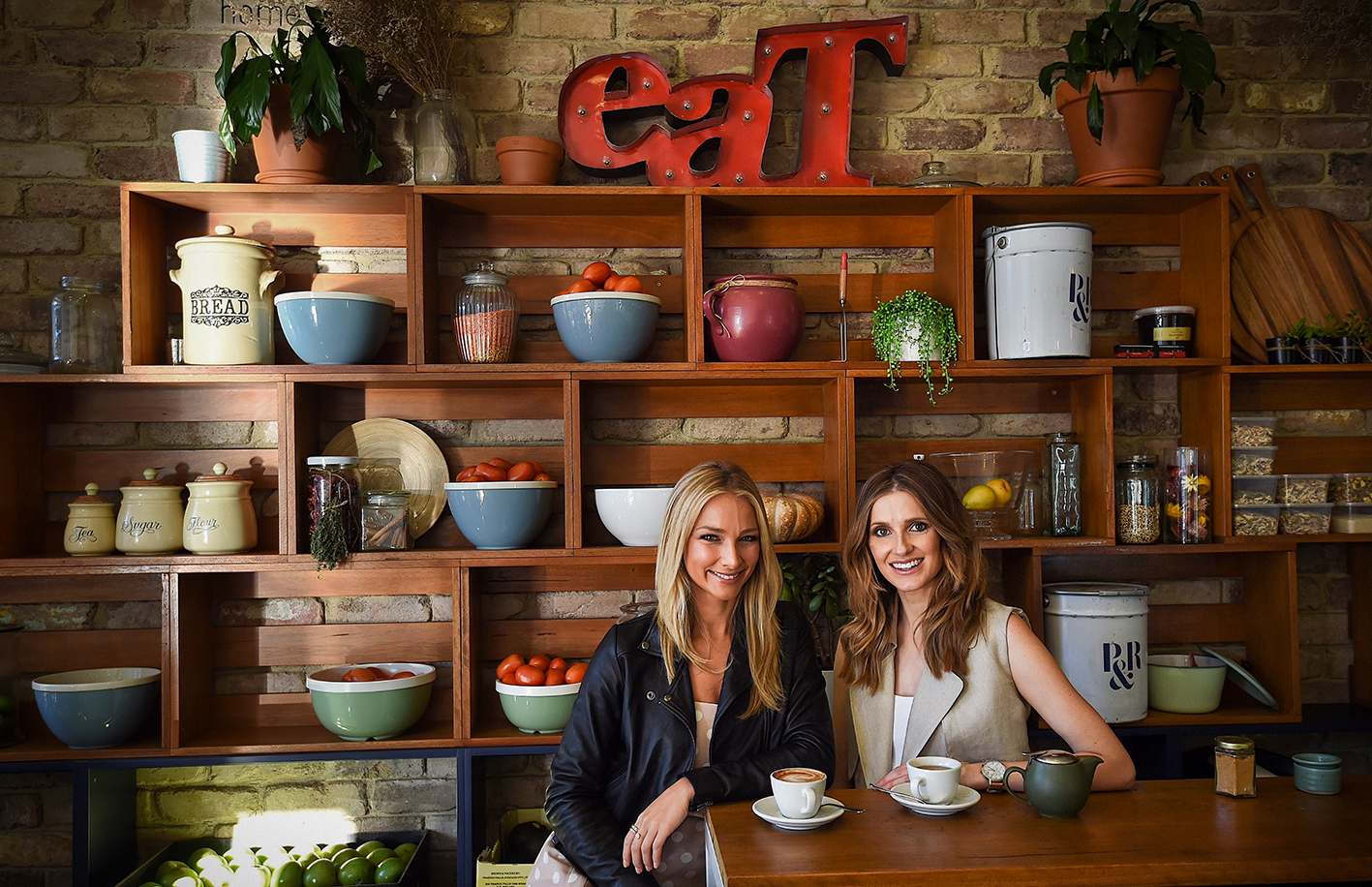 Anna Heinrich (left) with Kate Waterhouse (right) at Wild Basket in Neutral Bay, Sydney. 28th June, 2016. Photo: Kate Geraghty