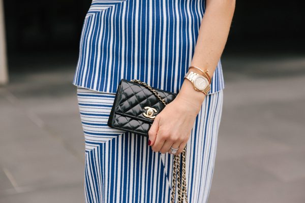Kate Waterhouse carrying Chanel designer handbag