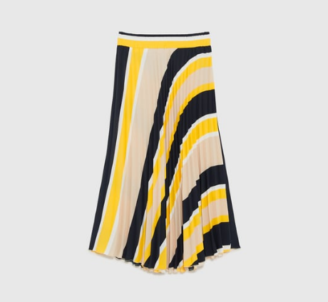 Zara geometric print pleated skirt