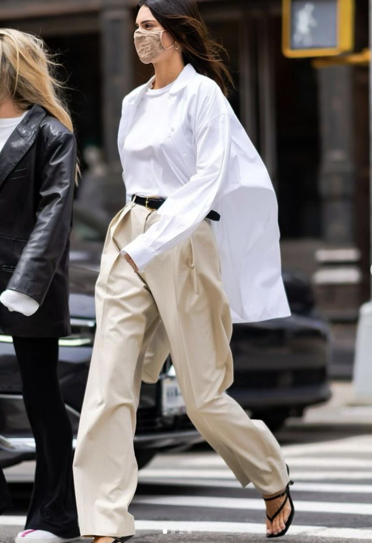Kylie Jenner White Sneakers Street Style Spring Summer 2021